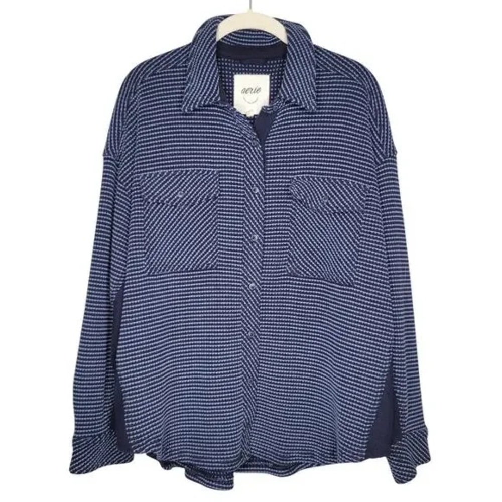 Aerie Navy Textured Knit Top